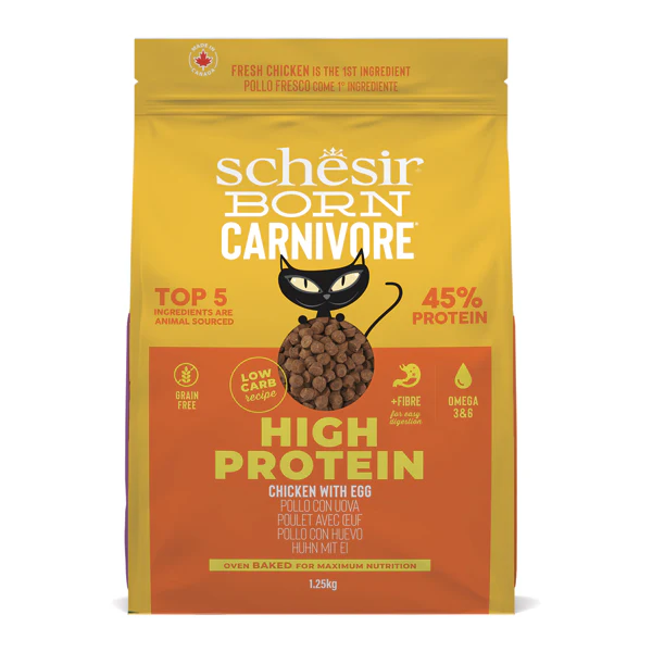 Schesir Born Carnivore Grain Free Oven Baked Dry Cat Chicken & Egg 1.25kg