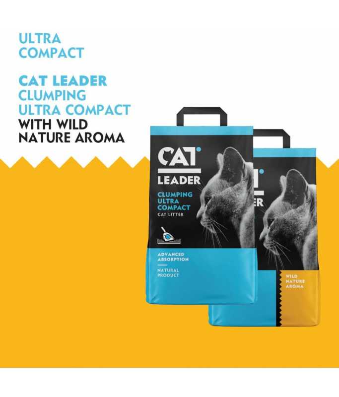 Geohellas Cat Leader Clumping Ultra Compact Cat Litter[Weight - 10kg, Flavor - Baby Powder]