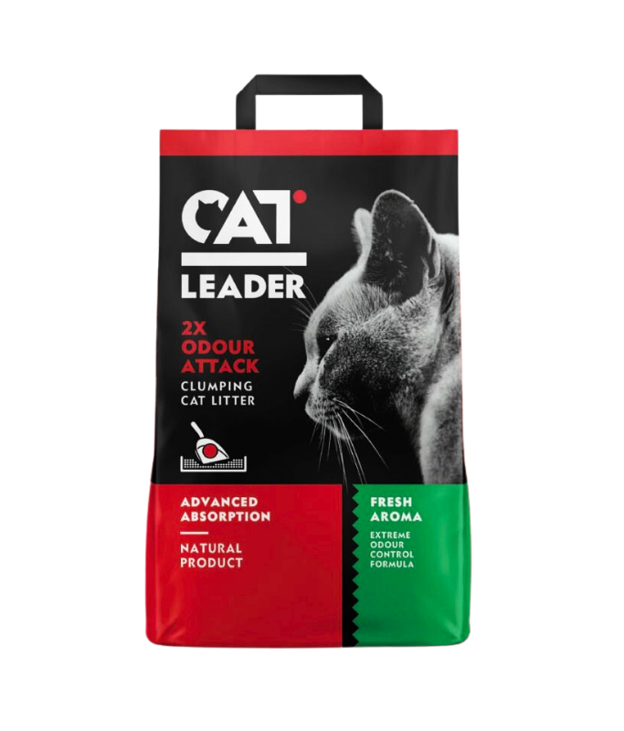 Geohellas Cat Leader Clumping 2XOdour Attack Fresh Aroma Cat Litter[Weight - 10kg, Flavor - Fresh scent]