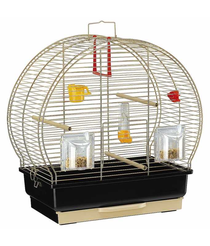 Ferplast Canary and Small Exotic Bird Cage Luna 2 Antique Brass - 44,5 x 25 x h 45,5 cm