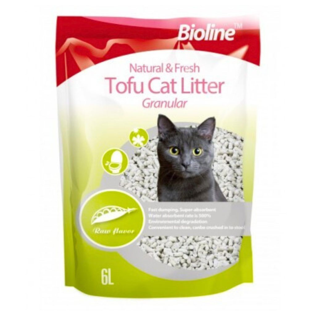 Bioline Natural And Fresh Tofu Granular Raw Flavor Flushable Cat Litter 6L[Volume - 6L]