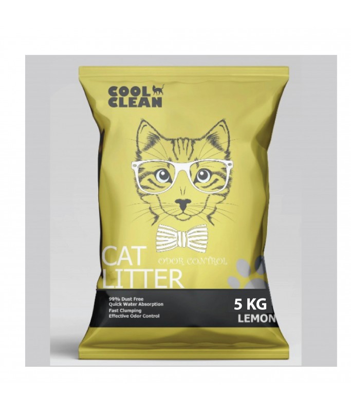 Cool Clean Clumping Cat Litter[Weight - 5kg, Flavor - Lemon]