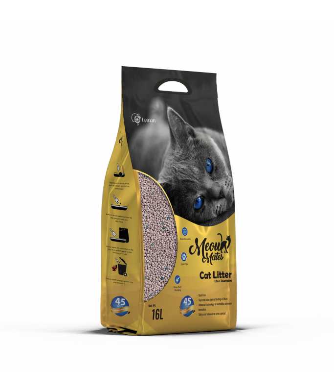 Meow Mates Bentonite Cat Litter - Lemon Scent 16L/10kg