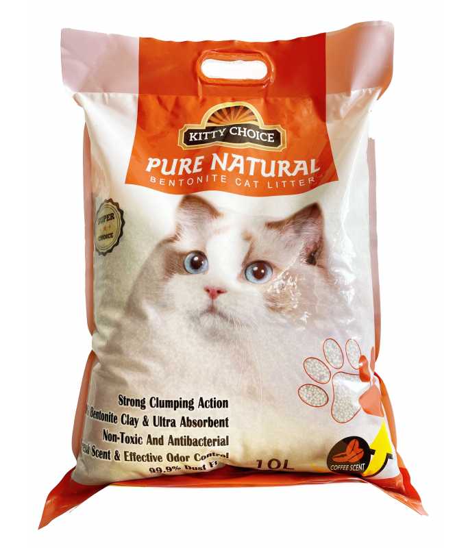 Kitty Choice Pure Natural Bentonite Cat Litter- 10L (10kg)[Flavor - Coffee]