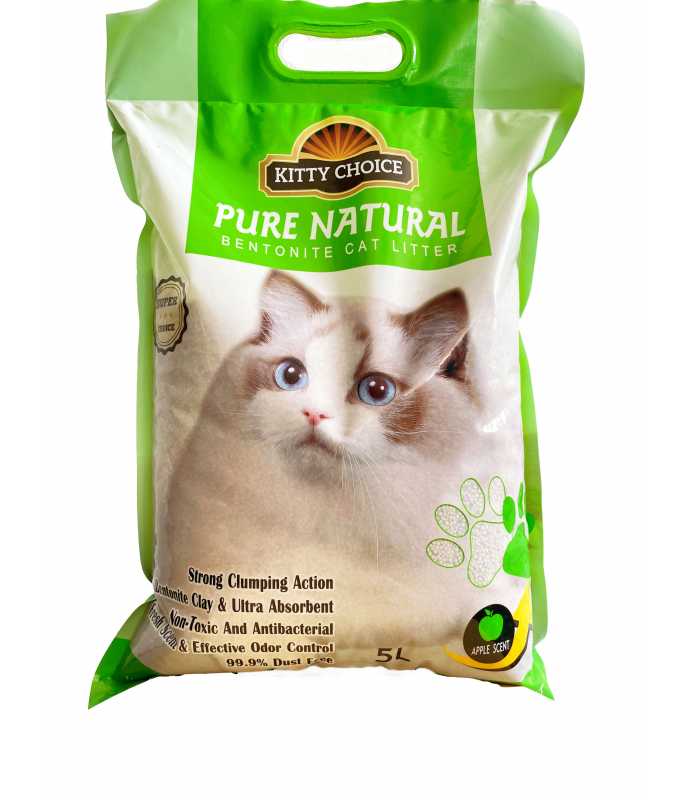 Kitty Choice Pure Natural Bentonite Cat Litter- 5L (5kg)[Flavor - Apple]