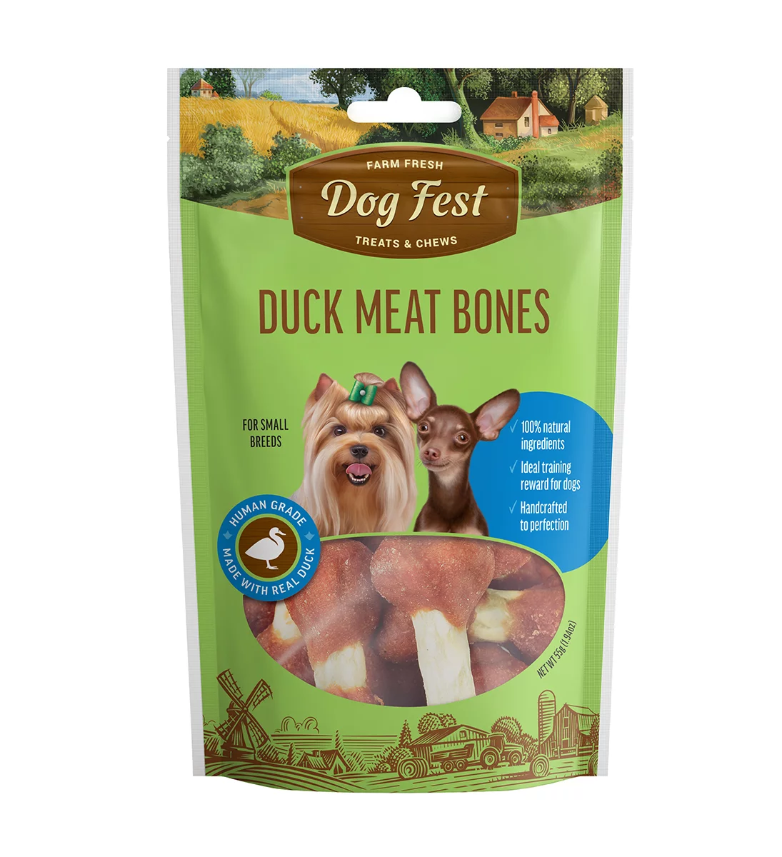 Dog Fest Duck Meat Bones For Mini-Dogs - 55g (1.94oz)[Weight - 55g]