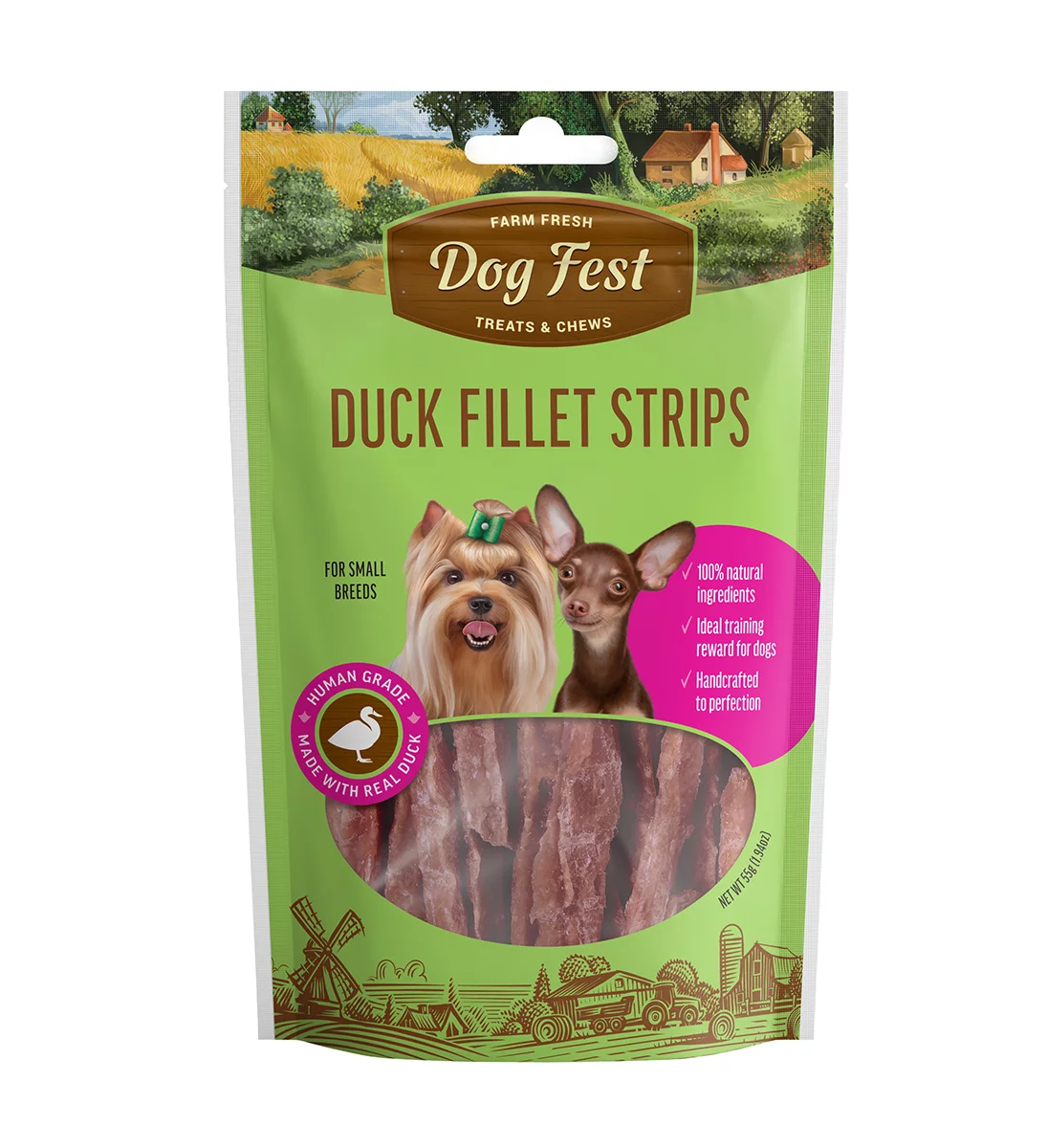 Dog Fest Duck Fillet Strips For Mini-Dogs - 55g (1.94oz)[Weight - 55g]