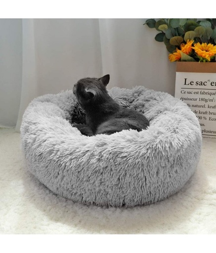 [2020111401501] Pado Pet Fluffy Donut Cushion - Grey[Size - L, Dimension - 60 x 20cm]