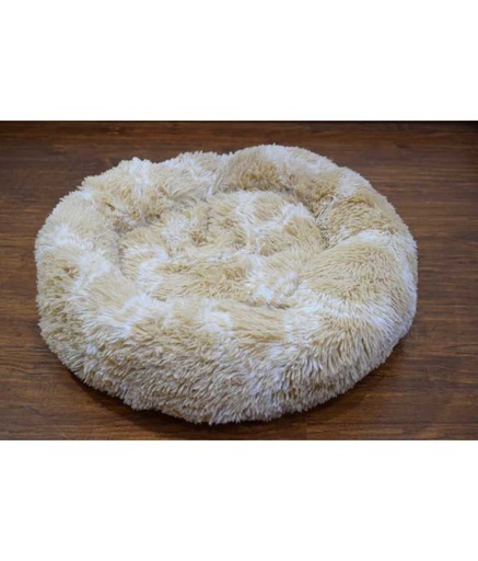 [2020111401716] Pado Pet Fluffy Donut Cushion - Pattern- Brown/White[Size - L, Dimension - 60 x 20cm]