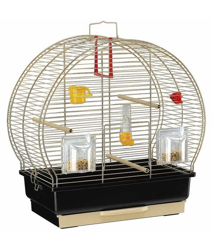 [52005502] Ferplast Canary and Small Exotic Bird Cage Luna 2 Antique Brass - 44,5 x 25 x h 45,5 cm