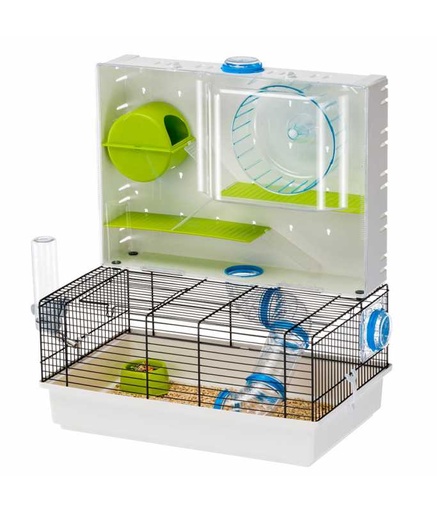 [57922599] Ferplast Cage Olimpia-Black Hamster Cage, with Tubes and Playing Area 46 x 29,5 x h 54 cm