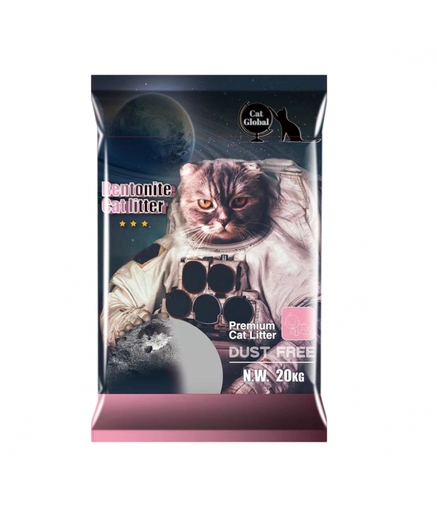 [6952054903445] Cat Global Premium Bentonite Cat Litter 20kg[Flavor - Baby Powder]