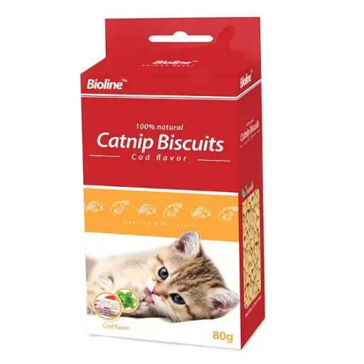 [6970117122954] Bioline Catnip Biscuits 80g[Flavor - Cod Flavor]