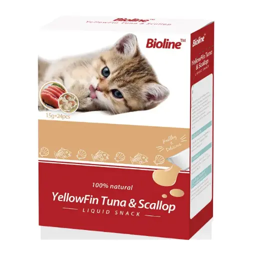 [6970117123340] Bioline Cat Treats 15g x 24[Flavor - Yellowfin Tuna & Scallop]