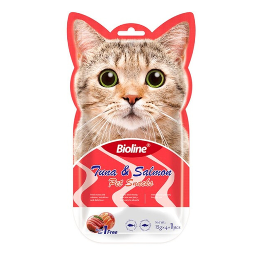 [6970117124514] Bioline Cat Treats - 5x15g[Flavor - Tuna & Salmon]