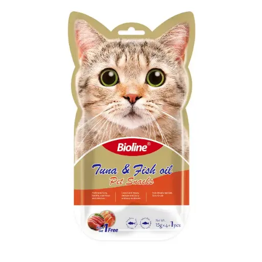 [6970117124538] Bioline Cat Treats - 5x15g[Flavor - Tuna & Fish]