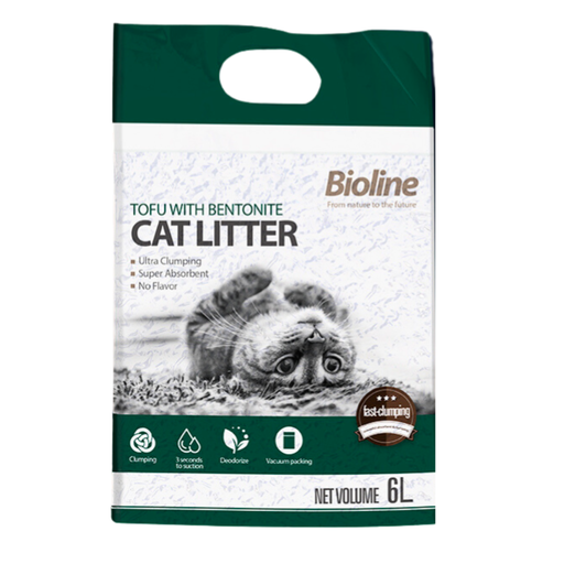 [6970117125535] Bioline Tofu with Bentonite Cat Litter 6L