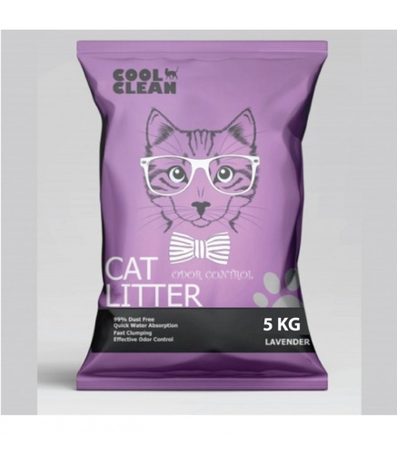 [6970882712015] Cool Clean Clumping Cat Litter[Weight - 5kg, Flavor - Lavender]