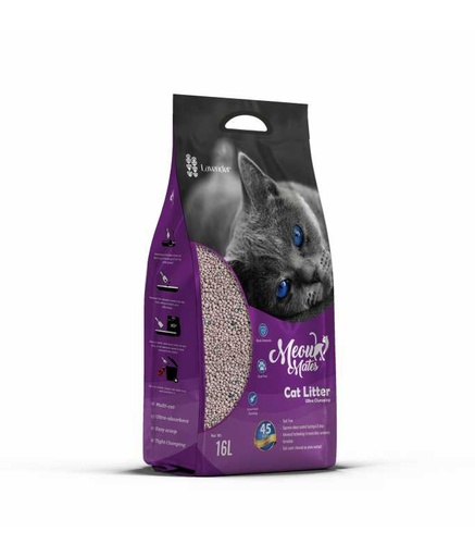 [6973373204457] Meow Mates Bentonite Cat Litter - Lavender Scent 16L/10kg