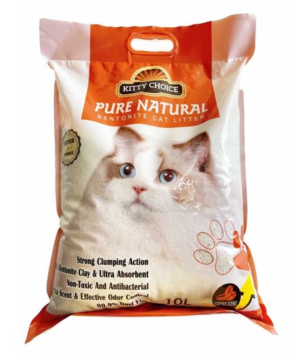 [6984769021008] Kitty Choice Pure Natural Bentonite Cat Litter- 10L (10kg)[Flavor - Coffee]