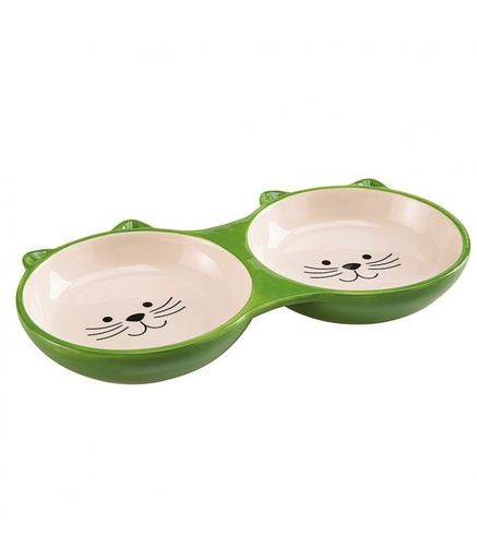 [71089600] Ferplast Izar Double Ceramic Bowl For Cats - 0.23 L