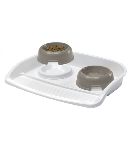 [71920021] Ferplast Maxi Lindo Plastic Bowls With Tray - 53 x 39 x h 8 cm - 1L