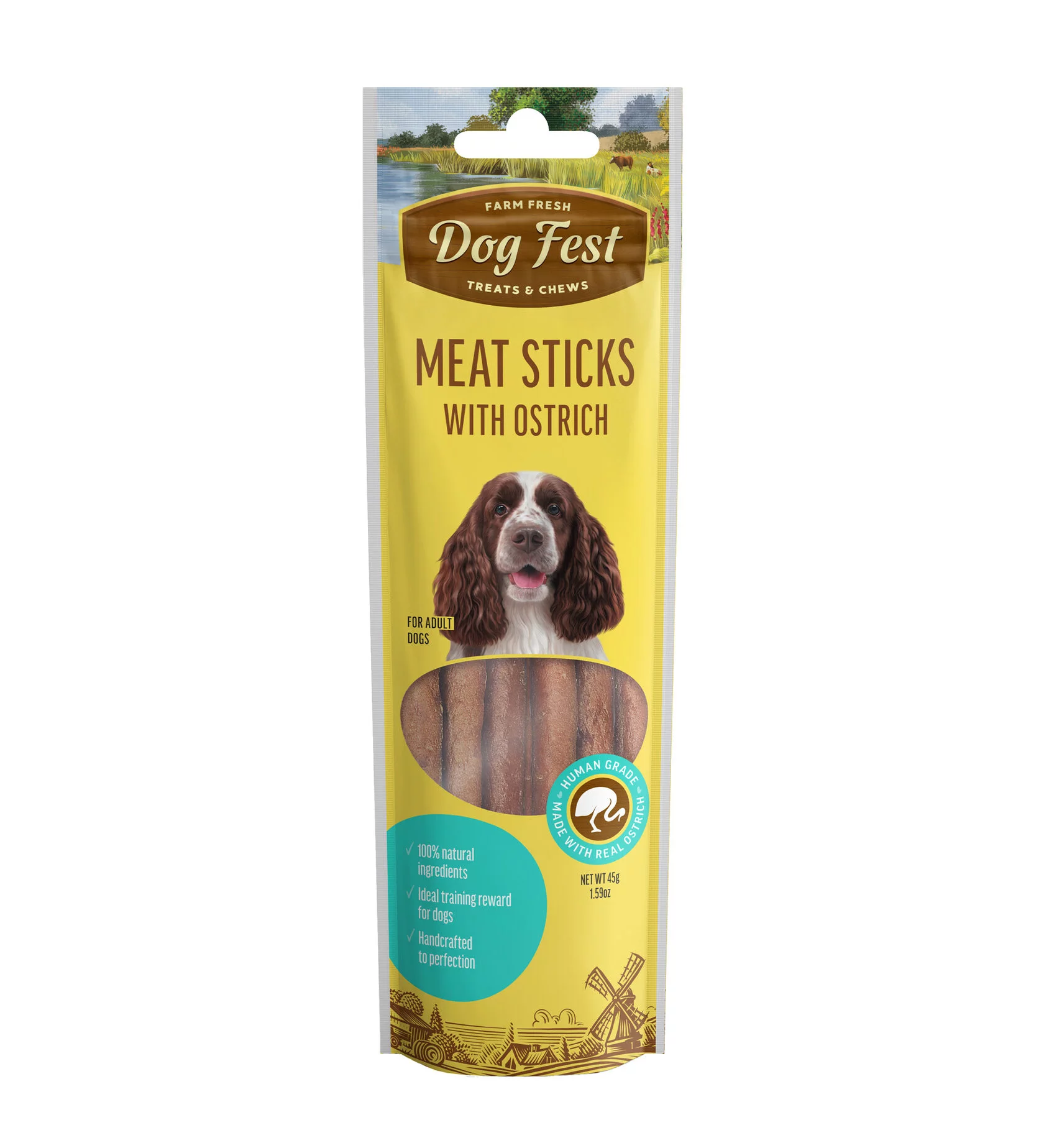 [79208962] Dog Fest Meat Sticks With Ostrich For Adult Dogs[Weight - 45g]