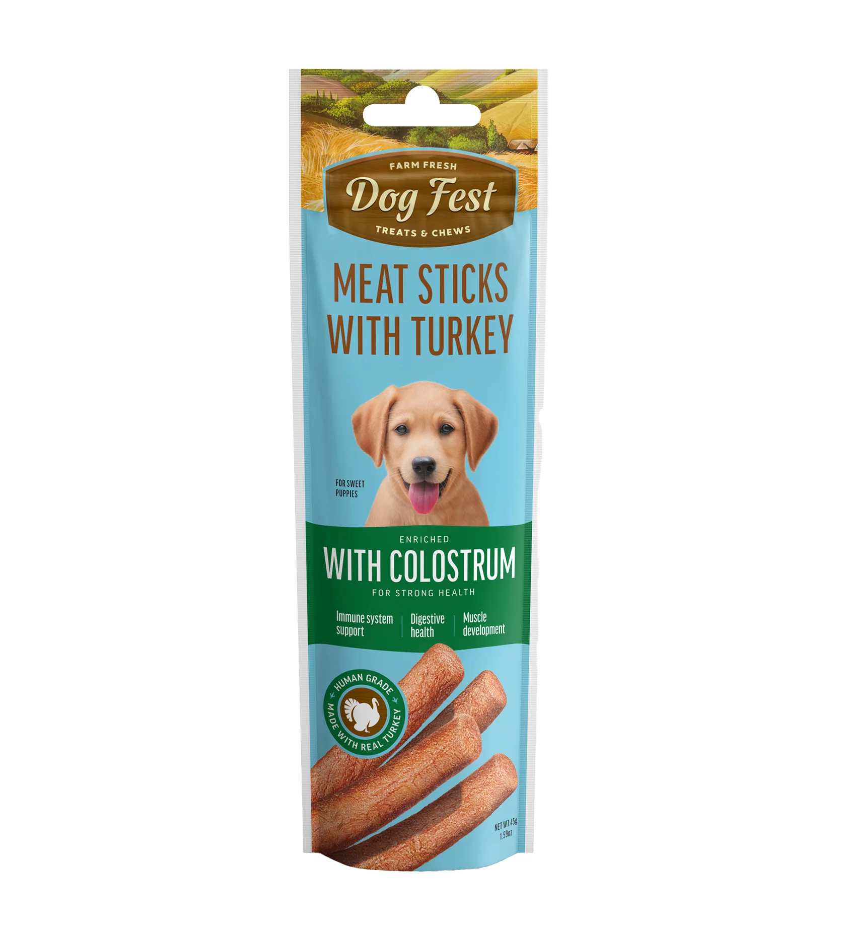 [79211382] Dog Fest Turkey Stick With Colostrum 45g[Weight - 45g]