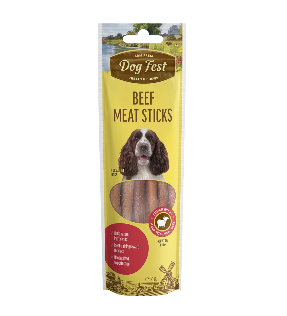 [79711298] Dog Fest Beef Meat Sticks For Adult Dogs - 45g (1.59oz)[Weight - 45g]