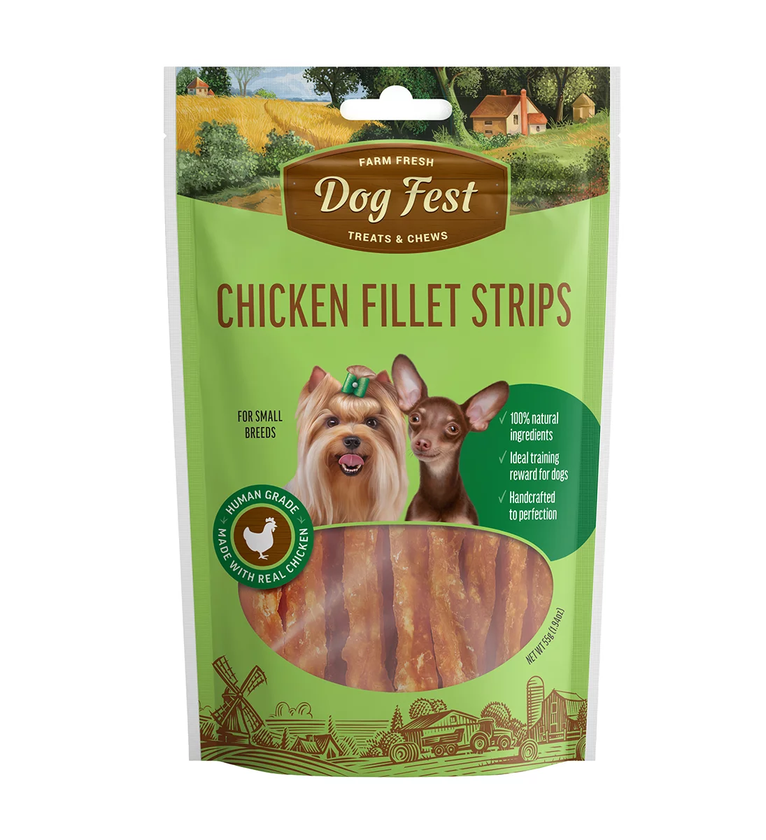 [79711502] Dog Fest Chicken Fillet Strips For Mini-Dogs - 55g (1.94oz)[Weight - 55g]