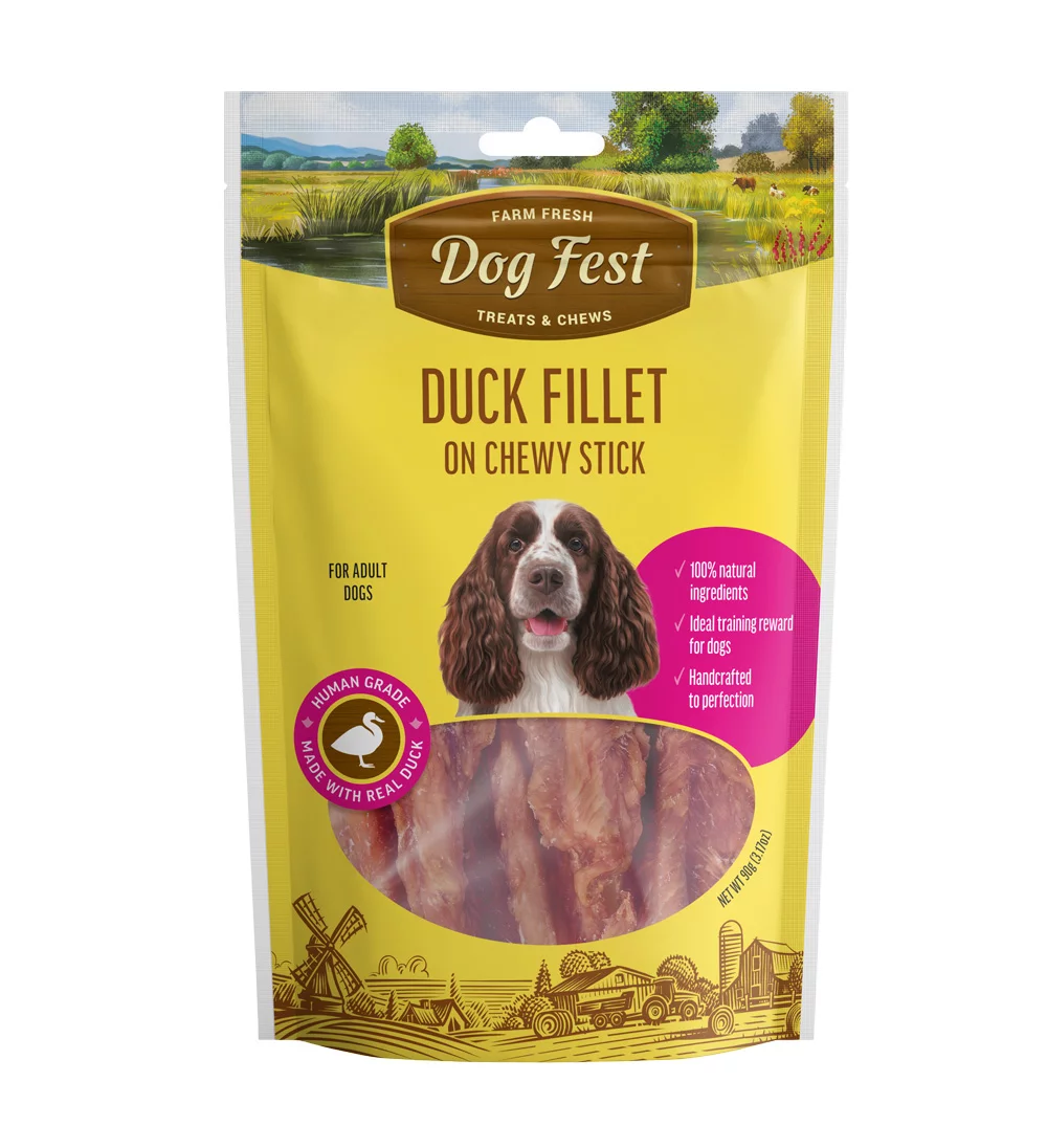 [79711793] Dog Fest Duck Fillet On Chewy Stick For Adult Dogs - 90g (3.17oz)[Weight - 90g]