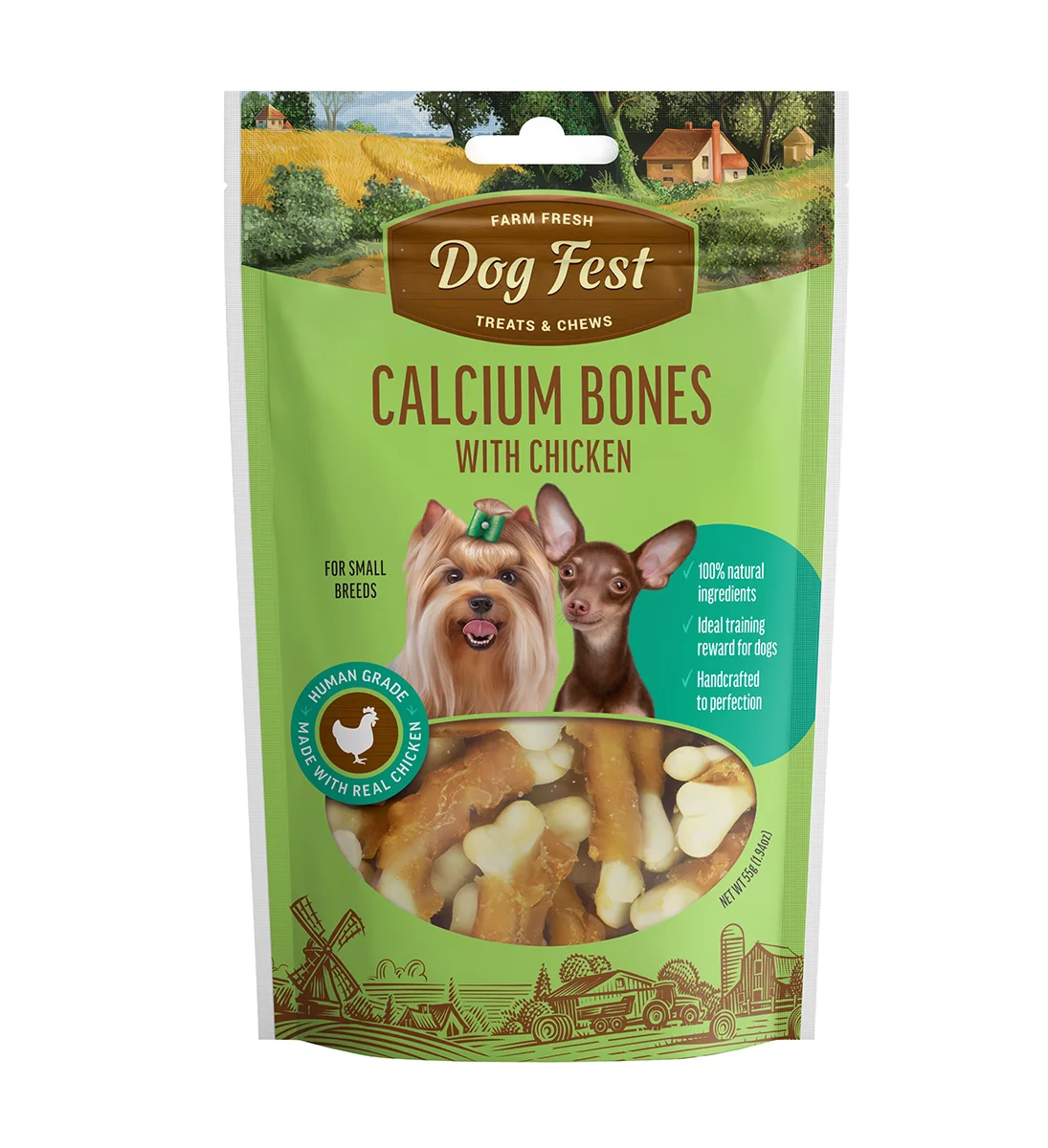 [79711861] Dog Fest Calcium Bones With Chicken For Mini-Dogs - 55g (1.94oz)[Weight - 55g]