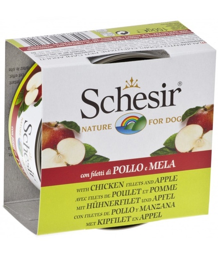 [C01064372] Schesir Dog Wet Food-Chicken Fillets With Apple[Weight - 150g]