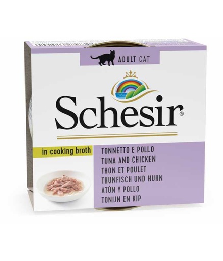 [C01064524] Schesir Cat Can Broth-Wet Food Tuna with Chicken-(Min Order 70g - 14pcs)[Weight - 70g]