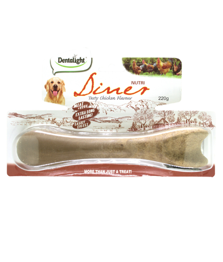 [DL08247] Dentalight 8" Nutri Diner Dog Treat 220g - Chicken Flavour