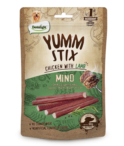 [DL10837] Dentalight Yumm Stix Dog Treat 50g - Chicken With Lamb