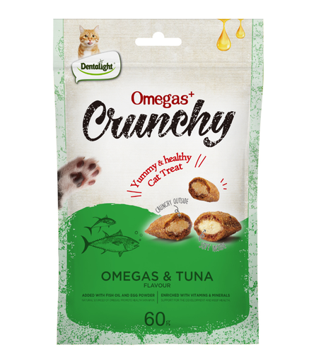 [DL12343] Dentalight Omegas+ Crunchy Cat Treat 60g - Omegas & Tuna Flavour