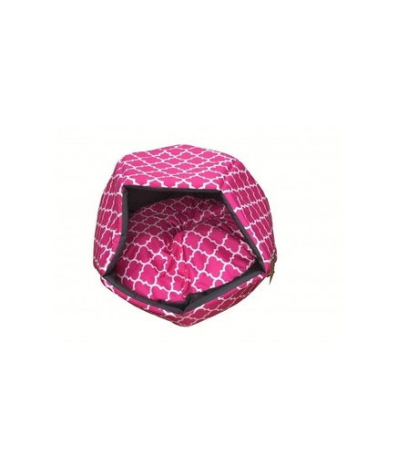 [EMDC01M-118M] Empets Cubby House With Cushion  Modern (60x60x44cm)[Dimension - 60x60x44cm, Texture - Printed Pink]