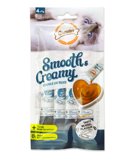 [GN10752] Gnawlers Smooth & Creamy Lickable Cat Treats (4pcsx15g) - Mussel Flavour