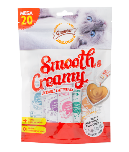 [GN12039] Gnawlers Smooth & Creamy Lickable Cat Treats (20pcsx15g) - Mix Flavour