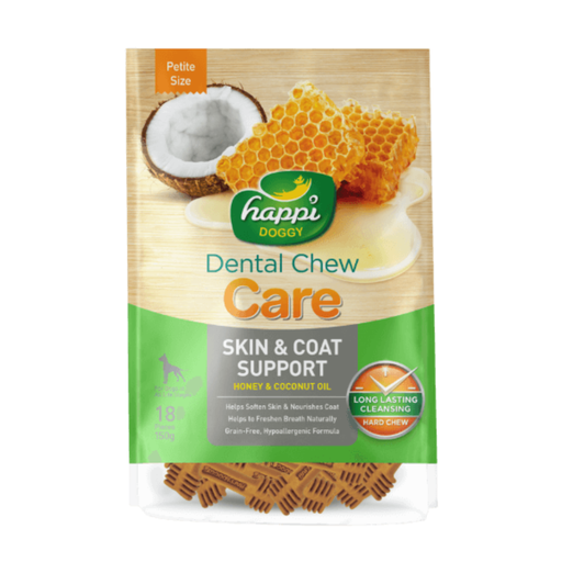 [H331] Happi Doggy Dental Chew Care-Skin & Coat Support-2.5" (18 Pieces)-150g