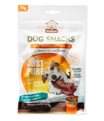 [HB06410] Howbone Dental Stick - Dog Snack 75g - Chicken Flavour