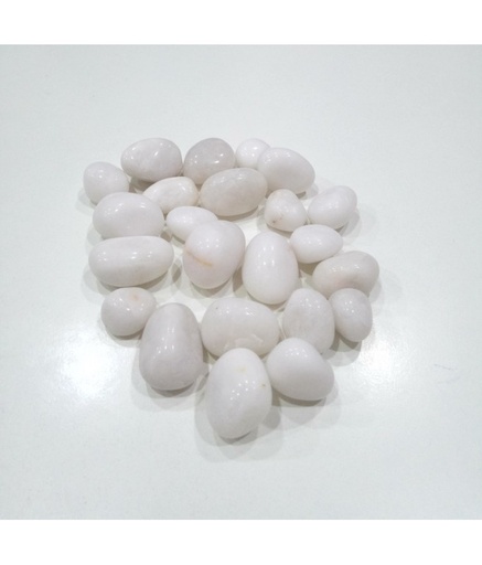 [INDP25KG-WHITE-RODI-SUPER] Indian Stones Natural Pebbles 25kg-White Rodi Super