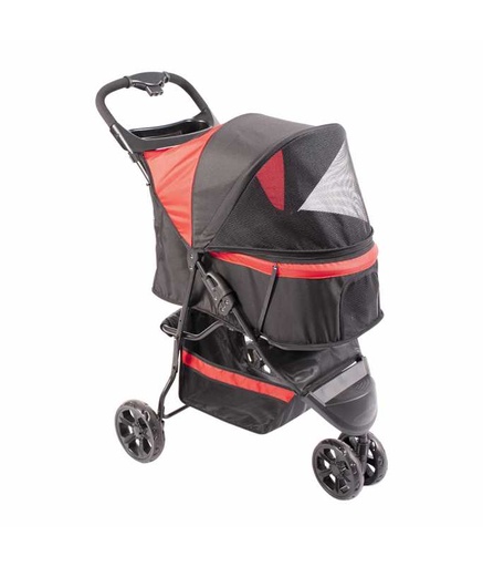 [LR11297] Duvo+ Pet Buggy 3-Wheeler 79x55x99cm - Max. 15kg Black/Red