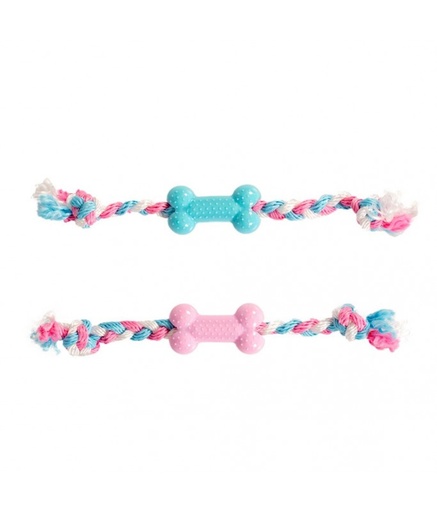 [LR11428] Duvo+ Dogtoy Puppy TPR Bone With Cotton Rope 35cm