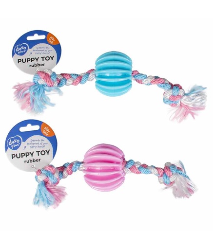 [LR11430] Duvo+ Puppy Toy TPR Treat Ball with Nylon Rope 30cm