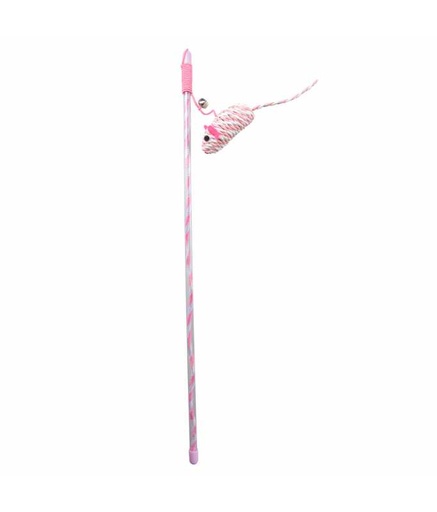 [LR12065] Duvo+ Playing Rod Catchy Paper Mouse Pink - 47X15X4cm - Box Qty -16 Pcs