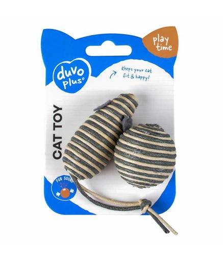 [LR12100] Duvo+ Rope Mouse & Ball Grey 2Pc - 17,5x3,5x2,5cm