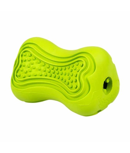 [LR12173-PHout] Duvo+ Rubber Dental Bone & Dispenser Dog Toy 8x5,5x5,5cm Green