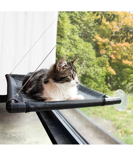 [LR12392] Duvo+ Window Hammock for Cats 66x40x2,5cm Black